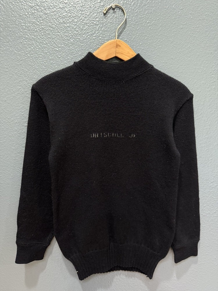 Vintage 40’s World War 2 USN Stenciled Black Wool Sweater Size Small