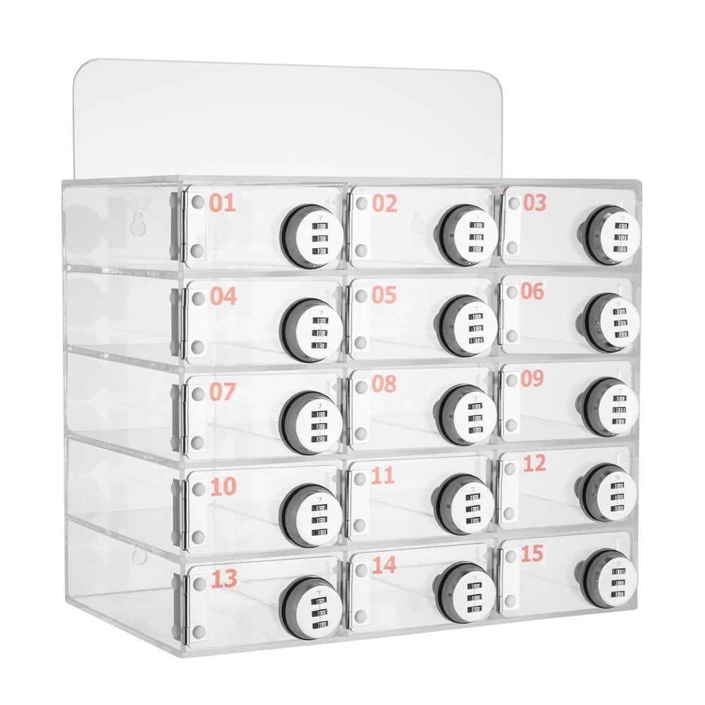 15 slots Lockable Cell Phone Storage Cabinet Classroom Wall Mounted Locker Box
