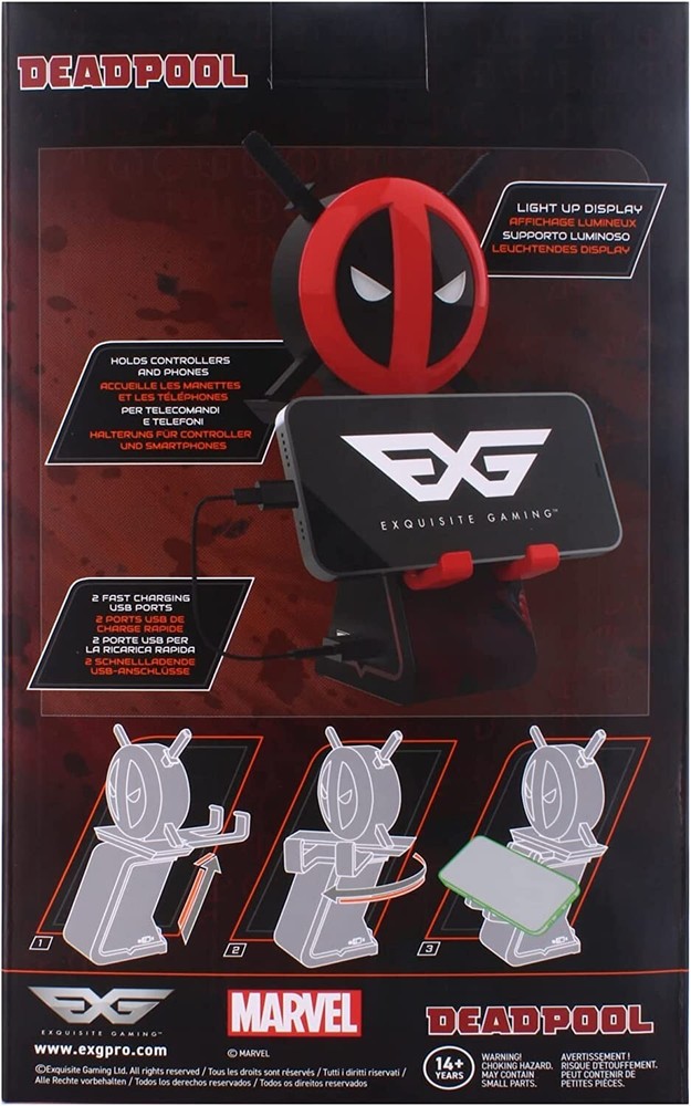 Cable Guys Marvel Deadpool Ikon "Light-Up" Phone & Controller Holder *IN HAND*