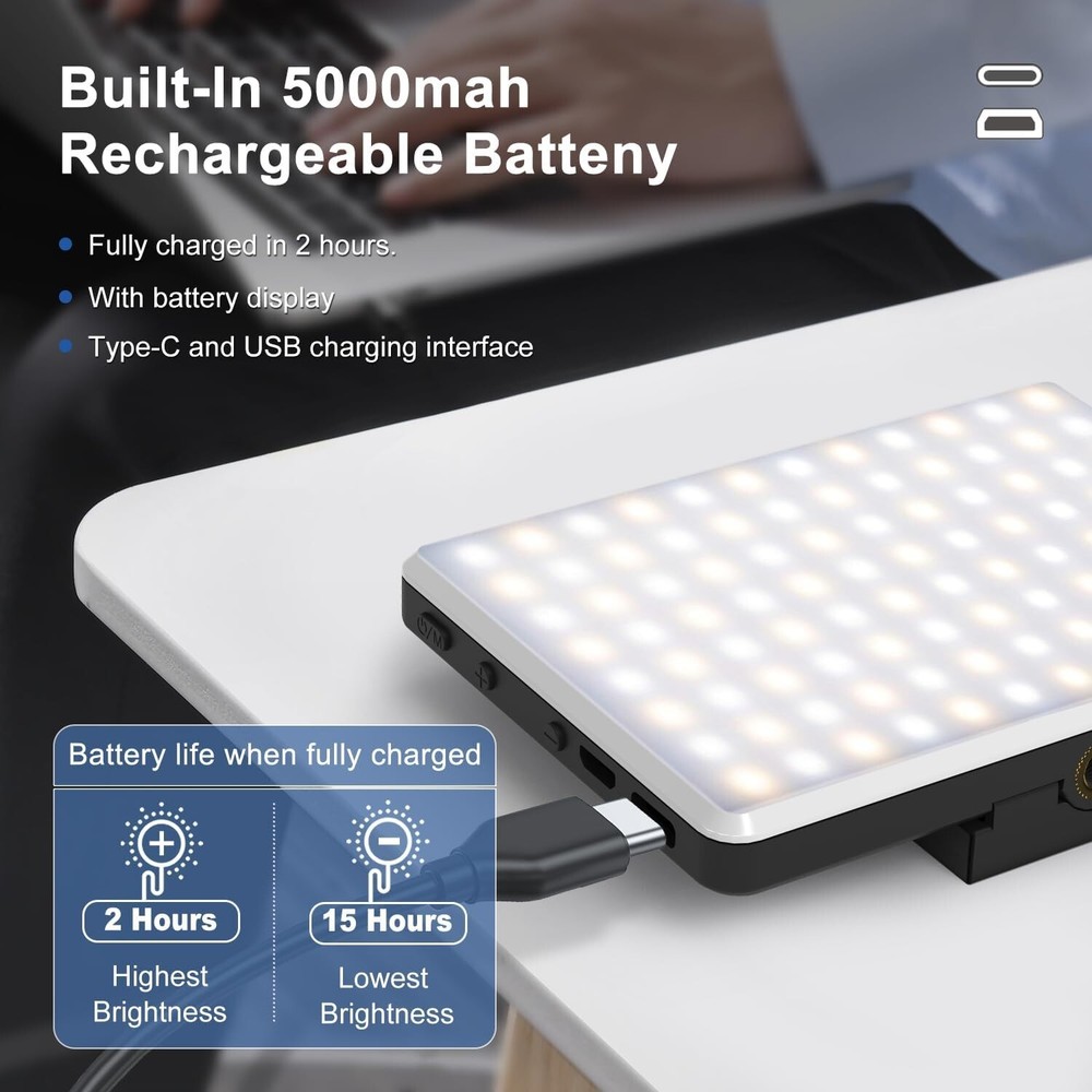 Selfie Light, Phone Light with Front & Back Clip, 60 LED Portable Light ..