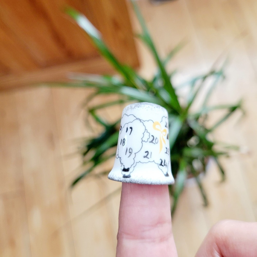 Vintage "Counting Sheep" Dream China Thimble