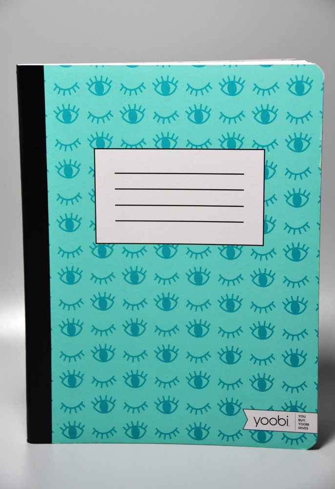 Yoobi Backpack Pencil Case And Composition Book Notebook Winky Eyes Aqua