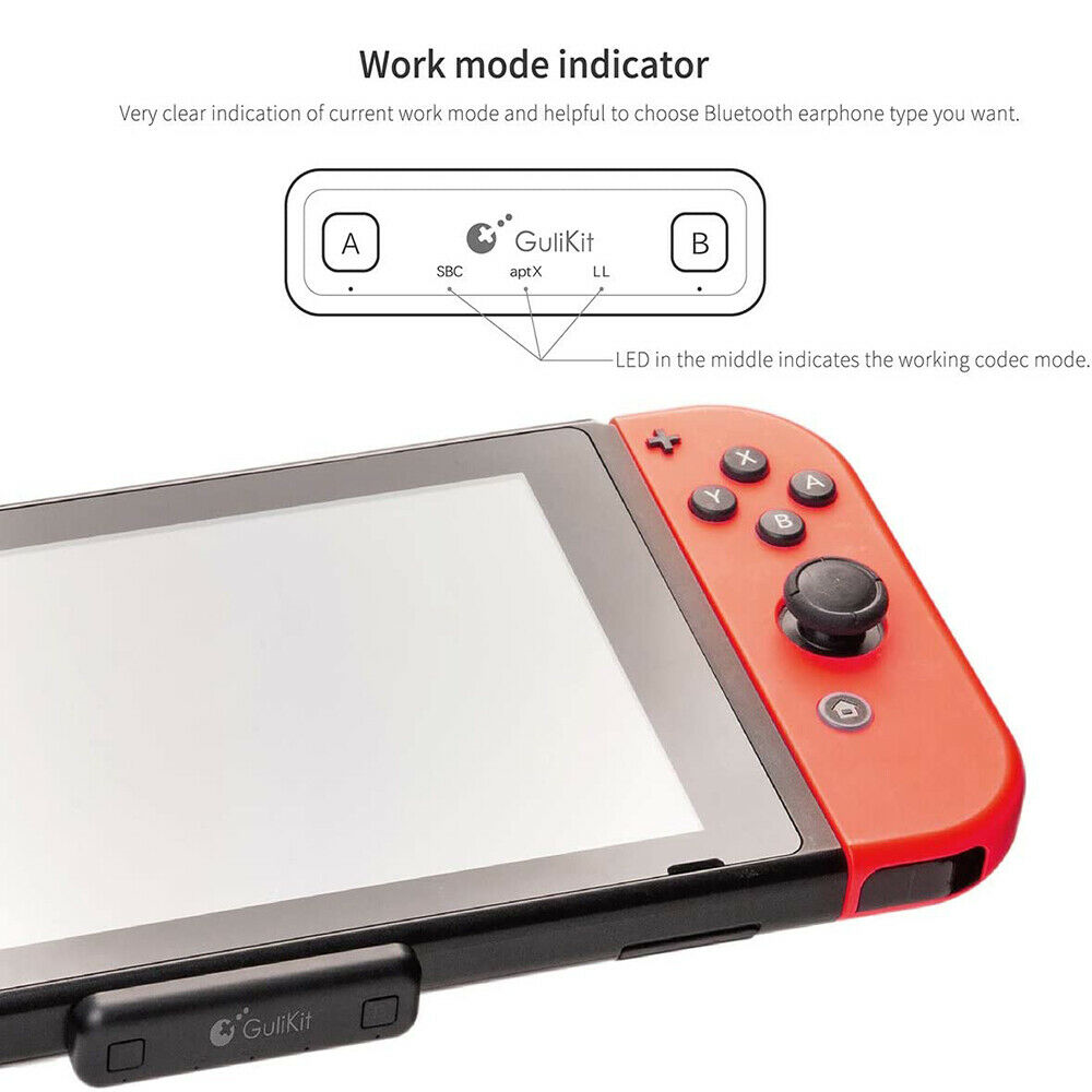 GULIkit Route Air bluetooth Adapter Audio Transmitter Type-C For Nintendo Switch