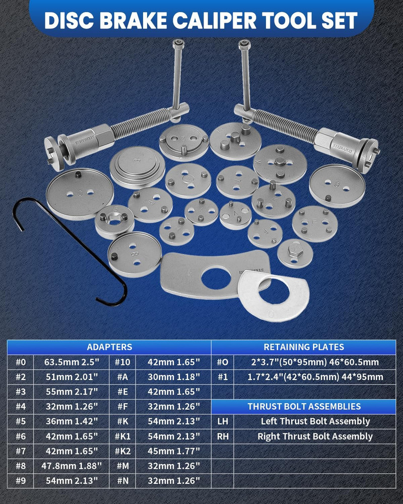 Brake Caliper Tool Heavy Duty Brake Caliper Compression Tool Blue 24Pc