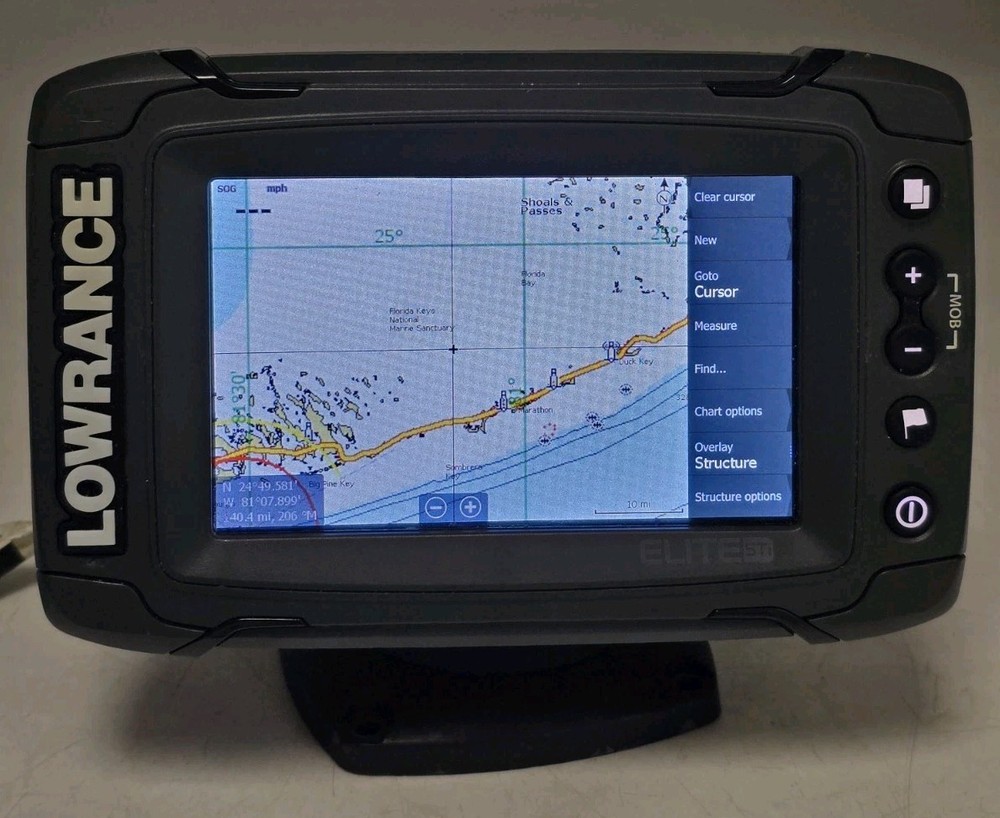 Lowrance Elite-5TI Chartplotter Fishfinder Head Unit w/ Cover DEPTH DOESNT WORK