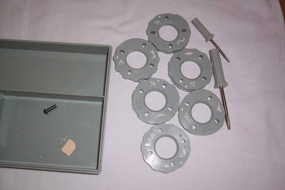 Sears Kenmore Sewing Machine Case w/ Pattern Cams Screwdrivers Needle Threader