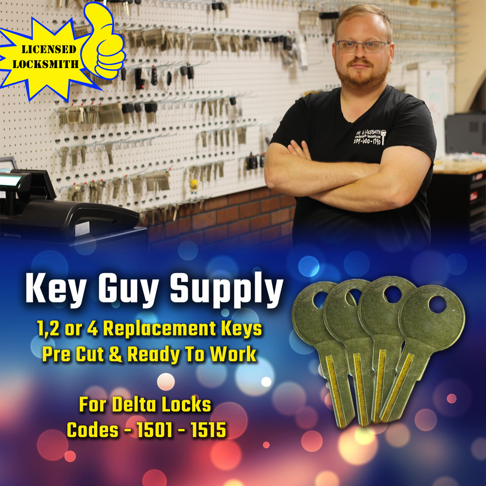 1501-1515 Key. New Keys for Delta Locks, Cut To Code. licensed Locksmith