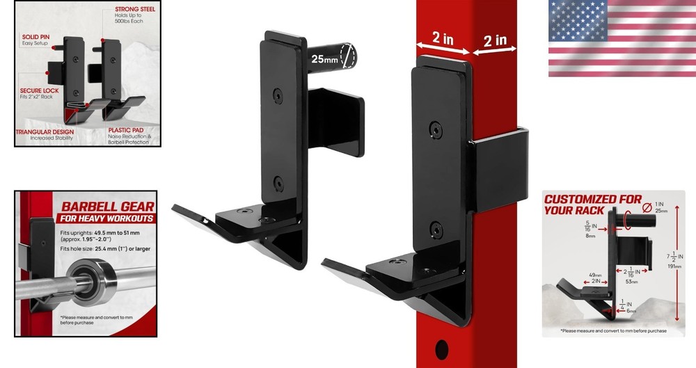 Power Rack J-Hooks Pair for 2x2 Power Racks