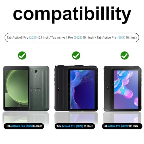 Case for Galaxy Tab Active 5 Pro Tab Active 5 Pro/Active 4 Pro 10.1 Inch Black