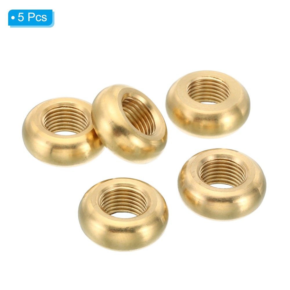 M10x1 Round Locknut 5pc Solid Brass Edge Flat Nut Thin Screw Lock Nut 19mmx8mm