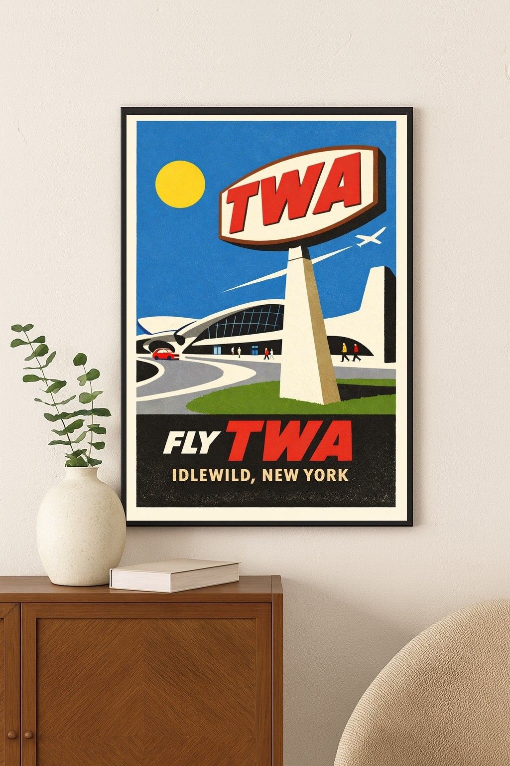 ✈️ TWA Airline Poster - 1960s Idlewild Airport 24x36” Premium Matte Paper