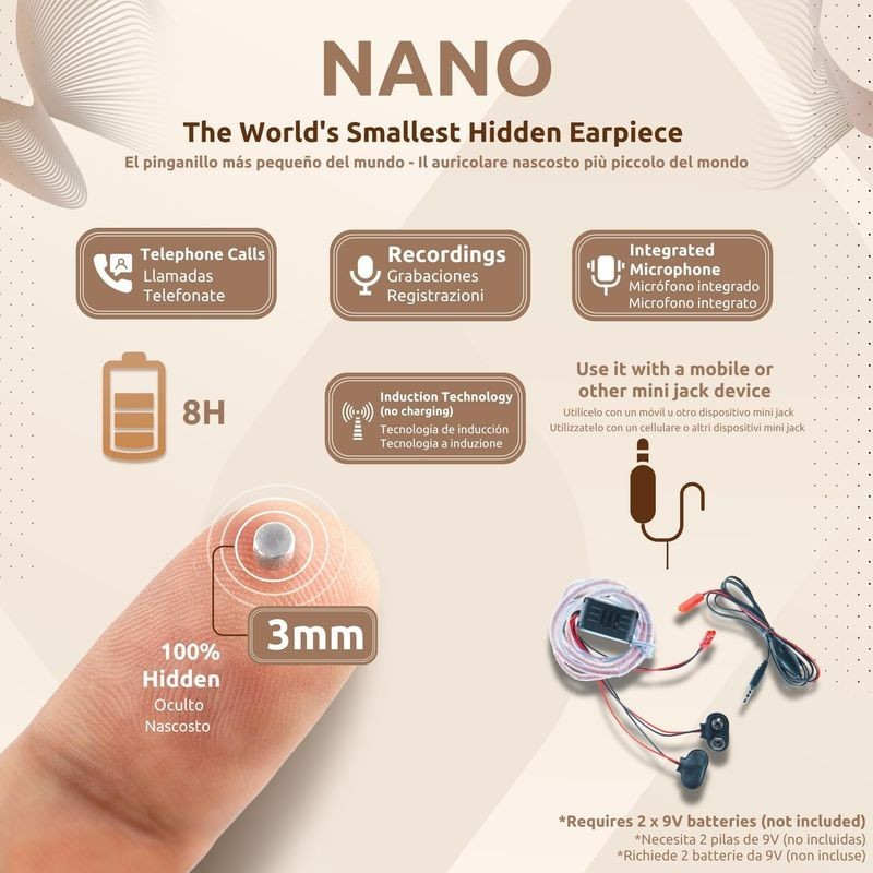 Invisible Hidden Micro Nano Tiny Earpiece Bug Mobile Phone Cheat Exam