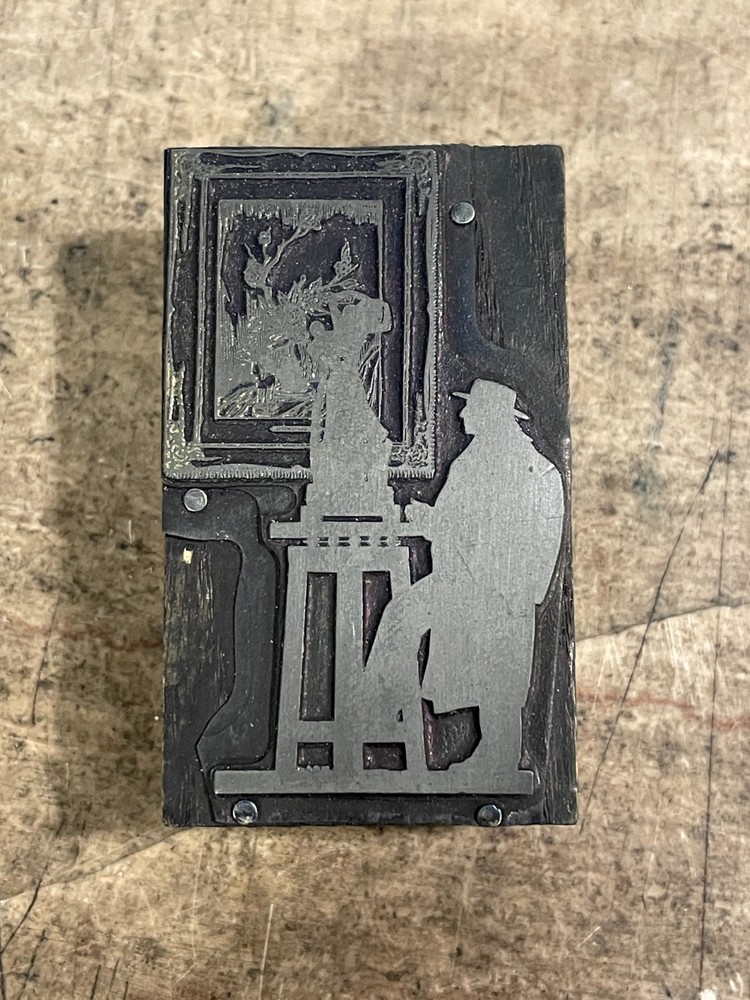 Printing Letterpress Printers Block Man Projecting Magic Lantern (940)