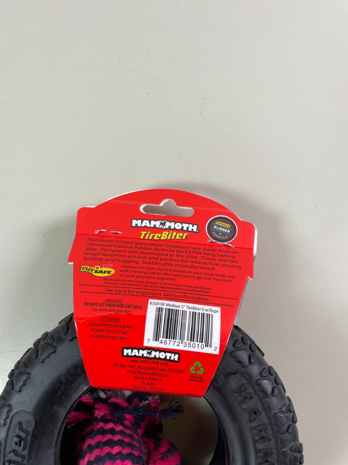 Mammoth Pet 5” Tire Chew Toy TireBiter For Dogs Up To 50 LBs