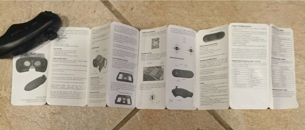 CYNOCULARS VIRTUAL REALITY HEADSET PLUS REMOTE AS SEEN ON TV UNTESTED