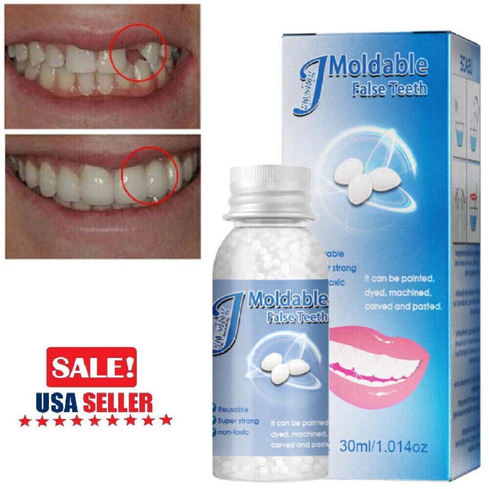 2×Resin False Teeth Solid Glue Temporary Tooth Repair Moldable Teeth Gap Denture