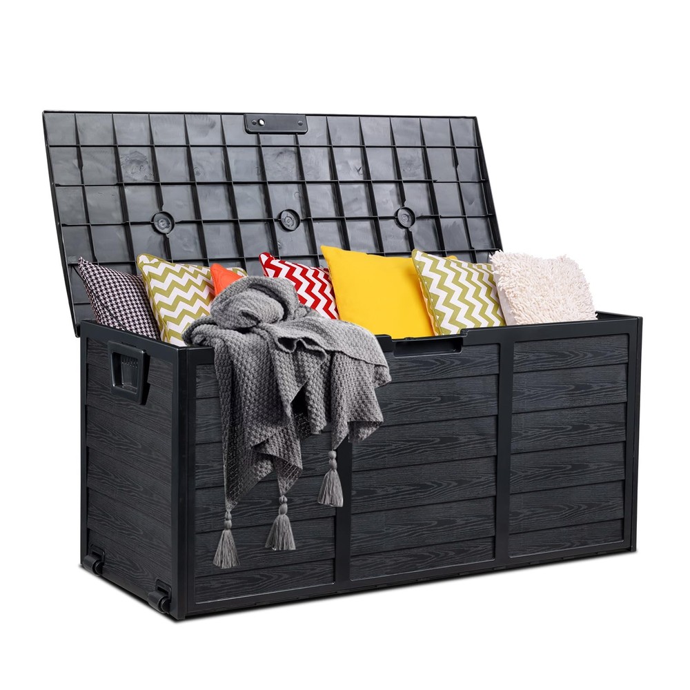 75 Gallon Deck Storage Box, Durable Storage Container Bin Store Patio Cushion...