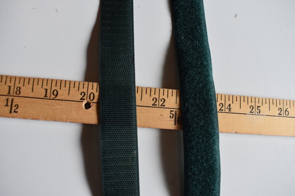 DARK GREEN   HOOK & LOOP  SEW-ON  TAPES    1 "  WIDE     BY THE YARD