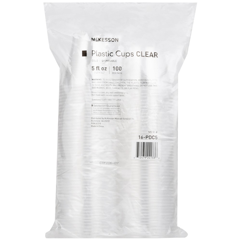 McKesson Disposable Drinking Cup Clear Plastic 5 oz. 2000 Ct 16-PDC5