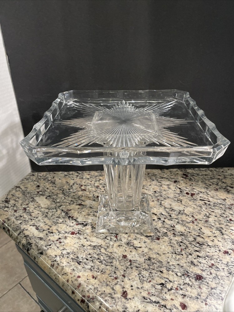 Crystal Cake Stand-heavy Lead Crystal-BEAUTIFUL!