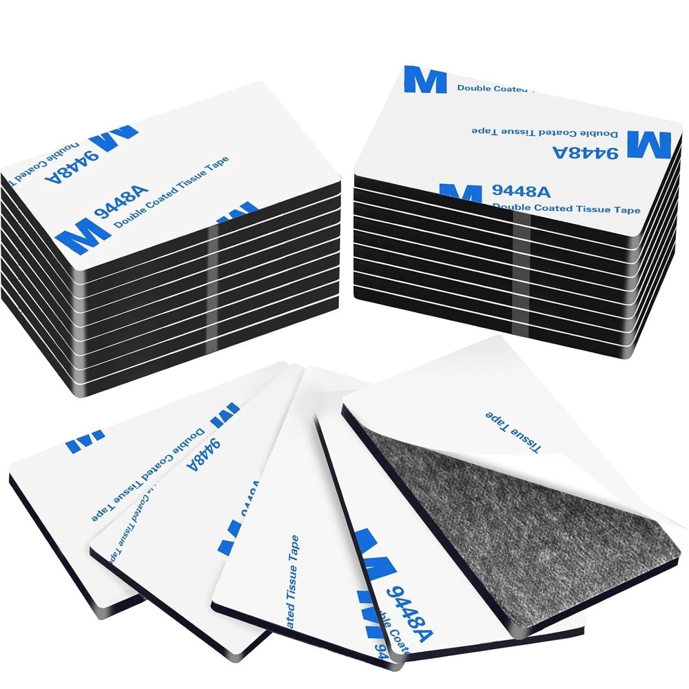 60Pcs Double Sided Adhesive Pads Heavy Duty Mounting Foam Tape Rectangular Wall