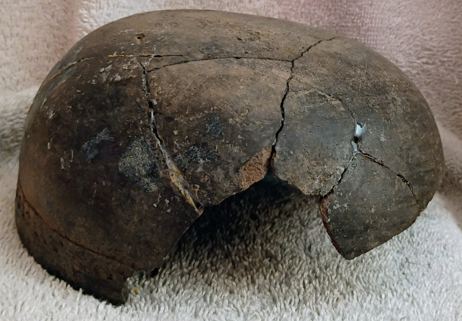 Great Antique Ancestral Pueblo Redware Bowl Corrugated Edge