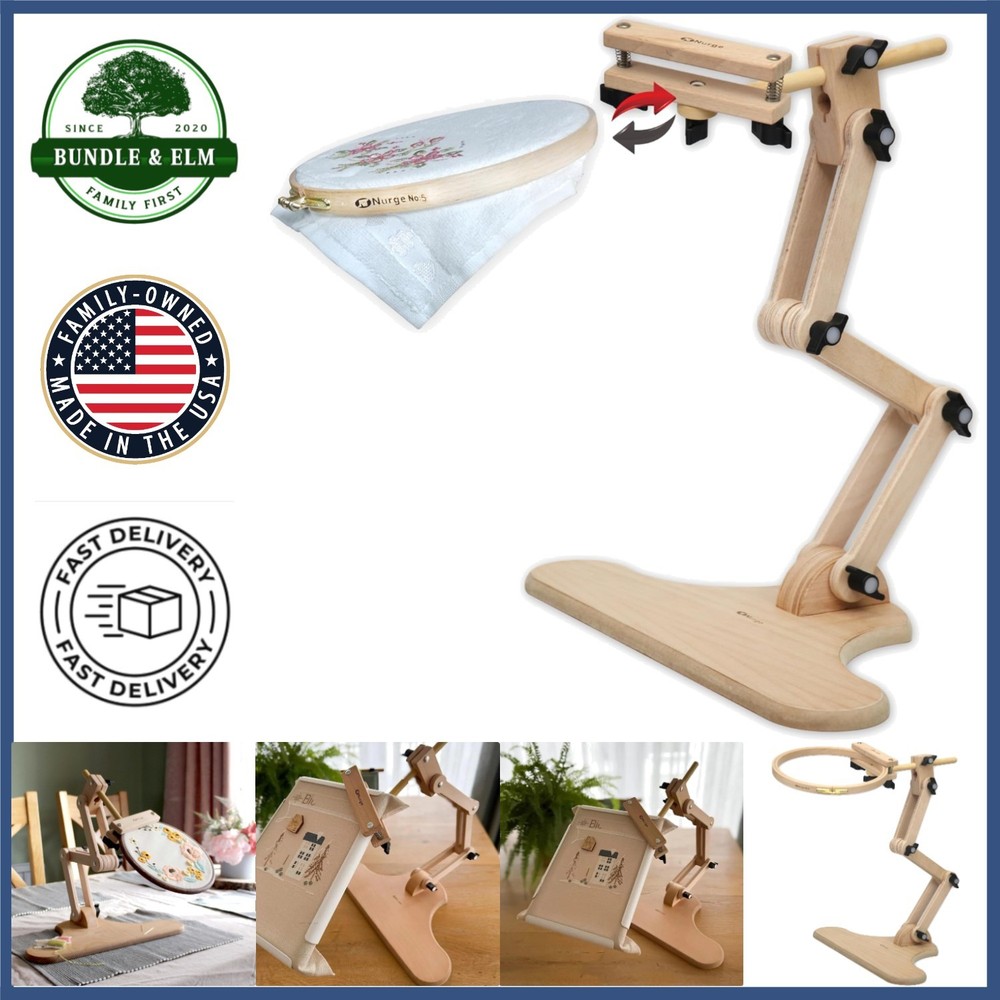 Adjustable Embroidery Table Stand with Swivel Holder for Cross Stitch Projects