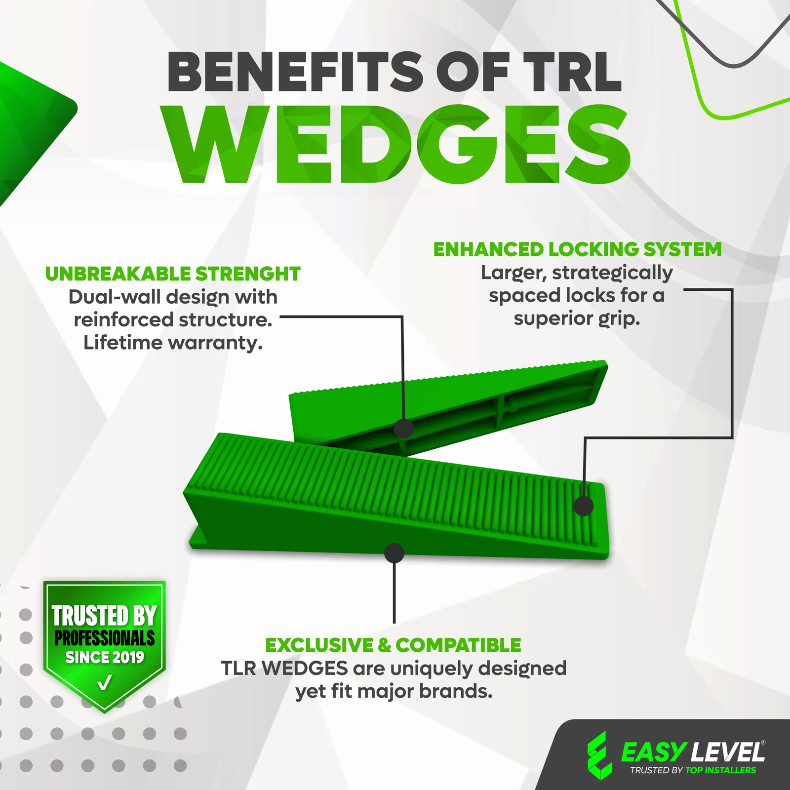 TLR WEDGES - Tile Leveling System WEDGES – Lifetime Warranty