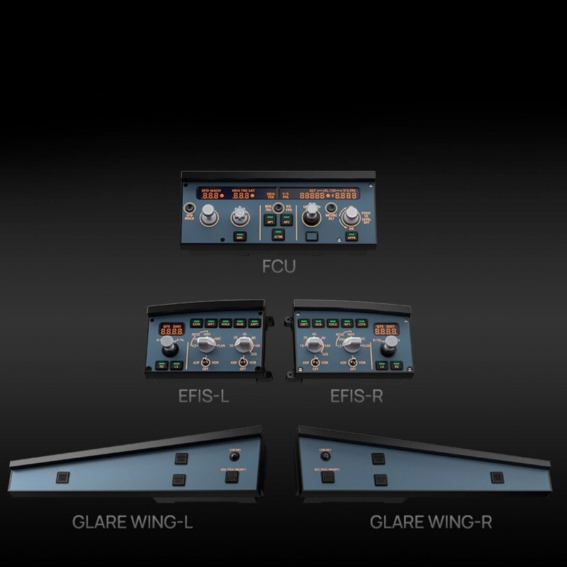 A320 FCU Flight Control Unit Panel X-Plane MSFS2020 Game Simulator 2 Model SET