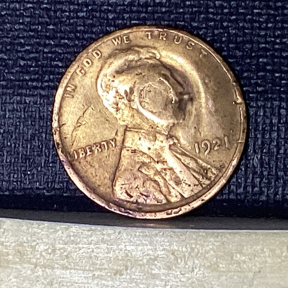 1921 Lincoln Wheat Penny. Multiple Errors On The Obv & Rev . See Pics