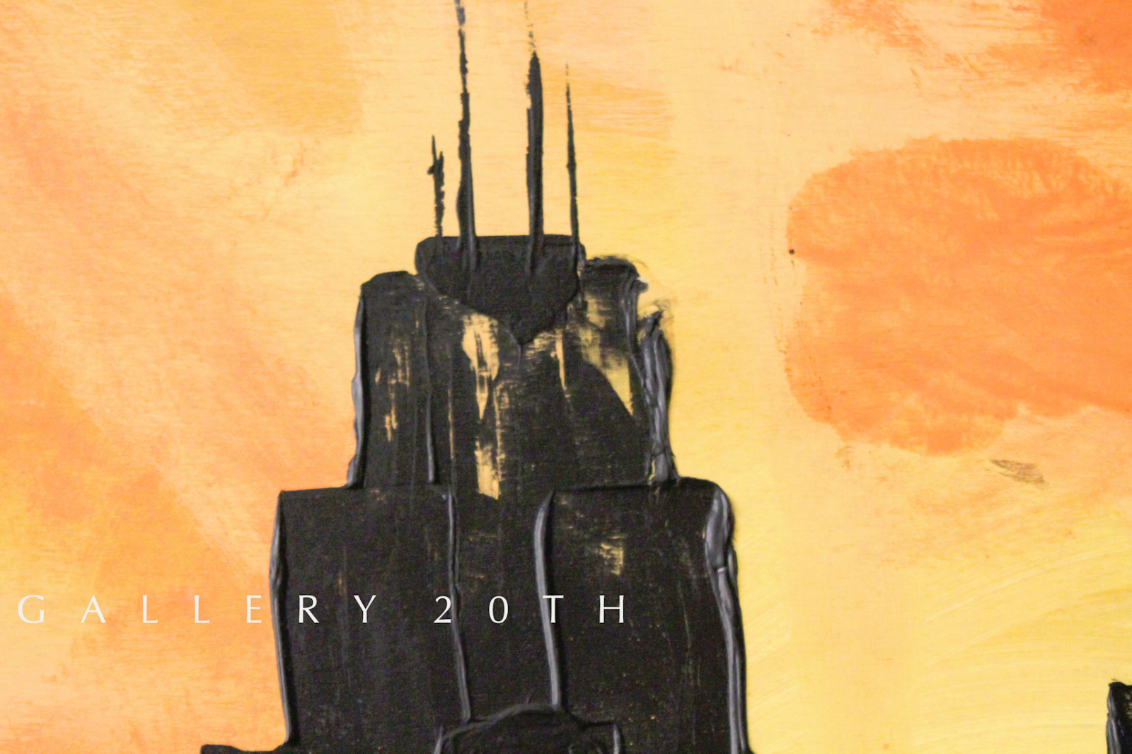 COOL CITYSCAPE ART! MCM ABSTRACT ORIG OIL PAINTING! VINTAGE MODERN MID CENTURY