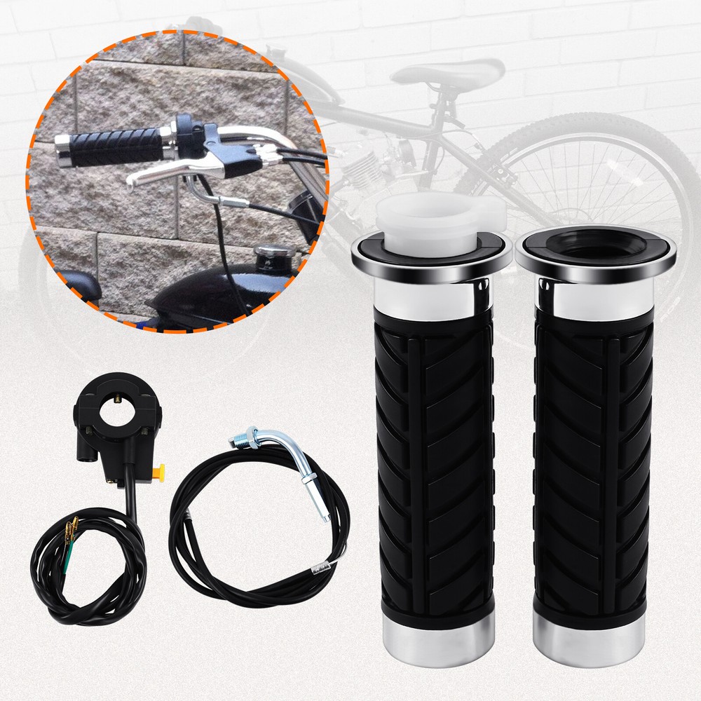 Throttle Control Handlebar Grip Kill Switch For 49cc 66cc 80cc Motorized Bicycle