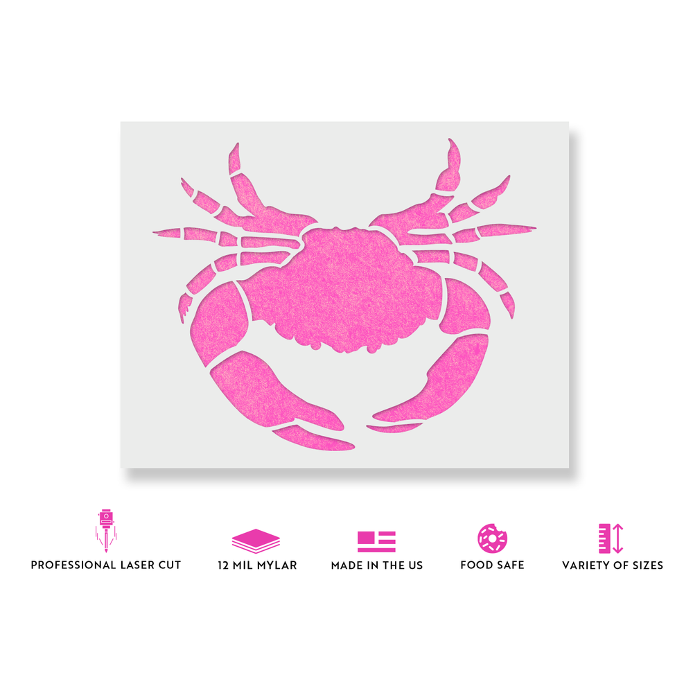 Maryland Crab Stencil - Durable & Reusable Mylar Stencils