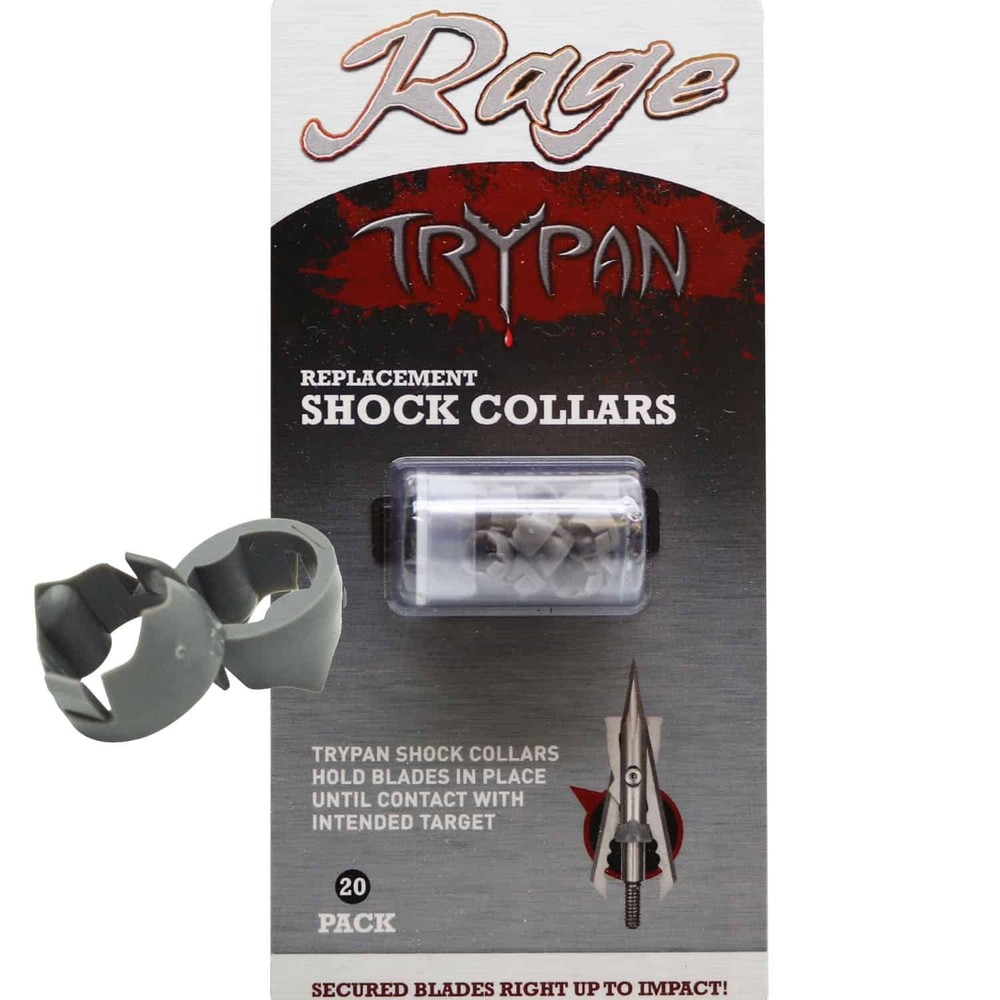 Rage Broadheads Replacement Trypan Shock Collars, 20 Pack R35107