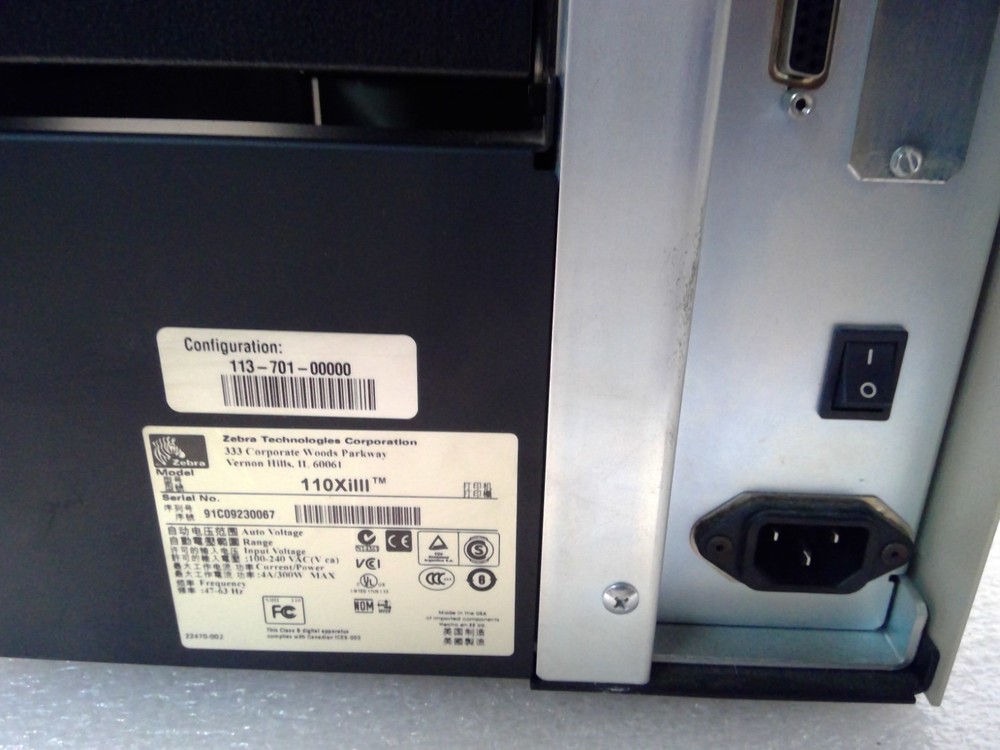 Zebra R110Xi 110XiIII Thermal Label Printer *READ*