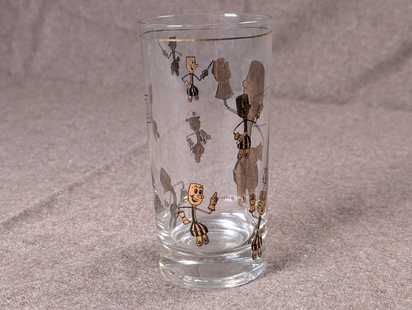 Vintage Willie Wirehand Gold Decorative Collectible Glass