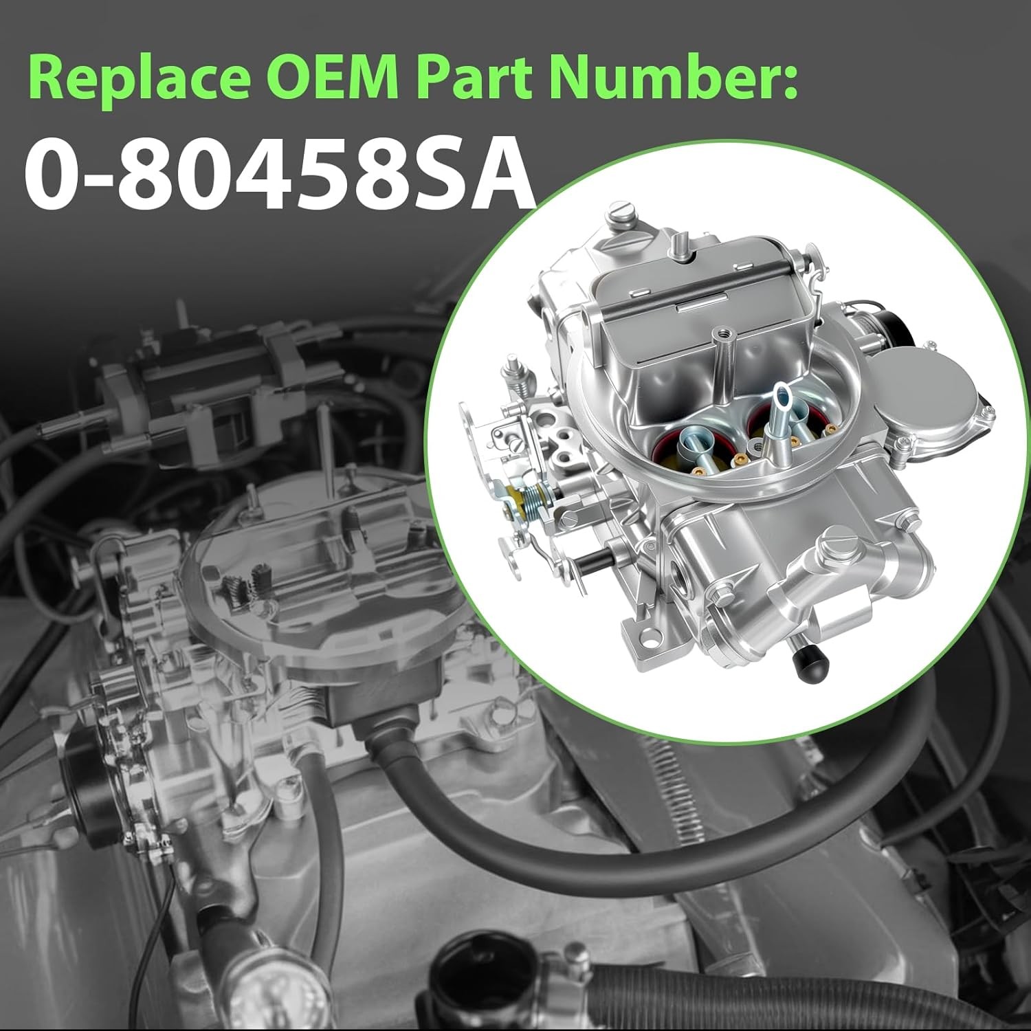 Carburetor For 0-80458SA Holley 4-Barrel Square Bore 600 CFM Electric Choke 4160