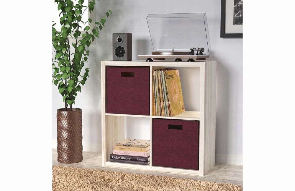 Decorative Fabric Storage Bin Cabernet
