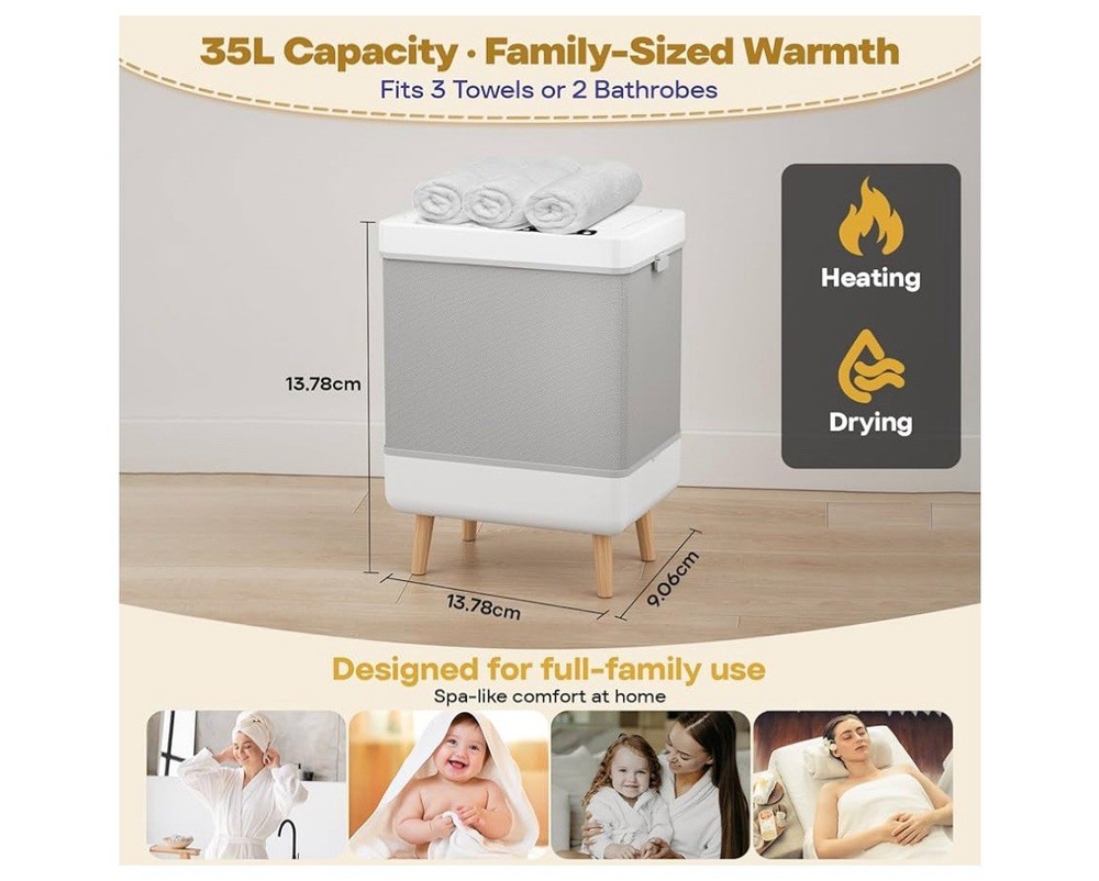 Weetall Space Saver Foldable Heated Towel Warmer
