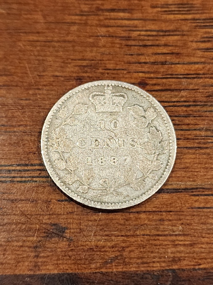 1887 Canada 10 Cents Silver Coin