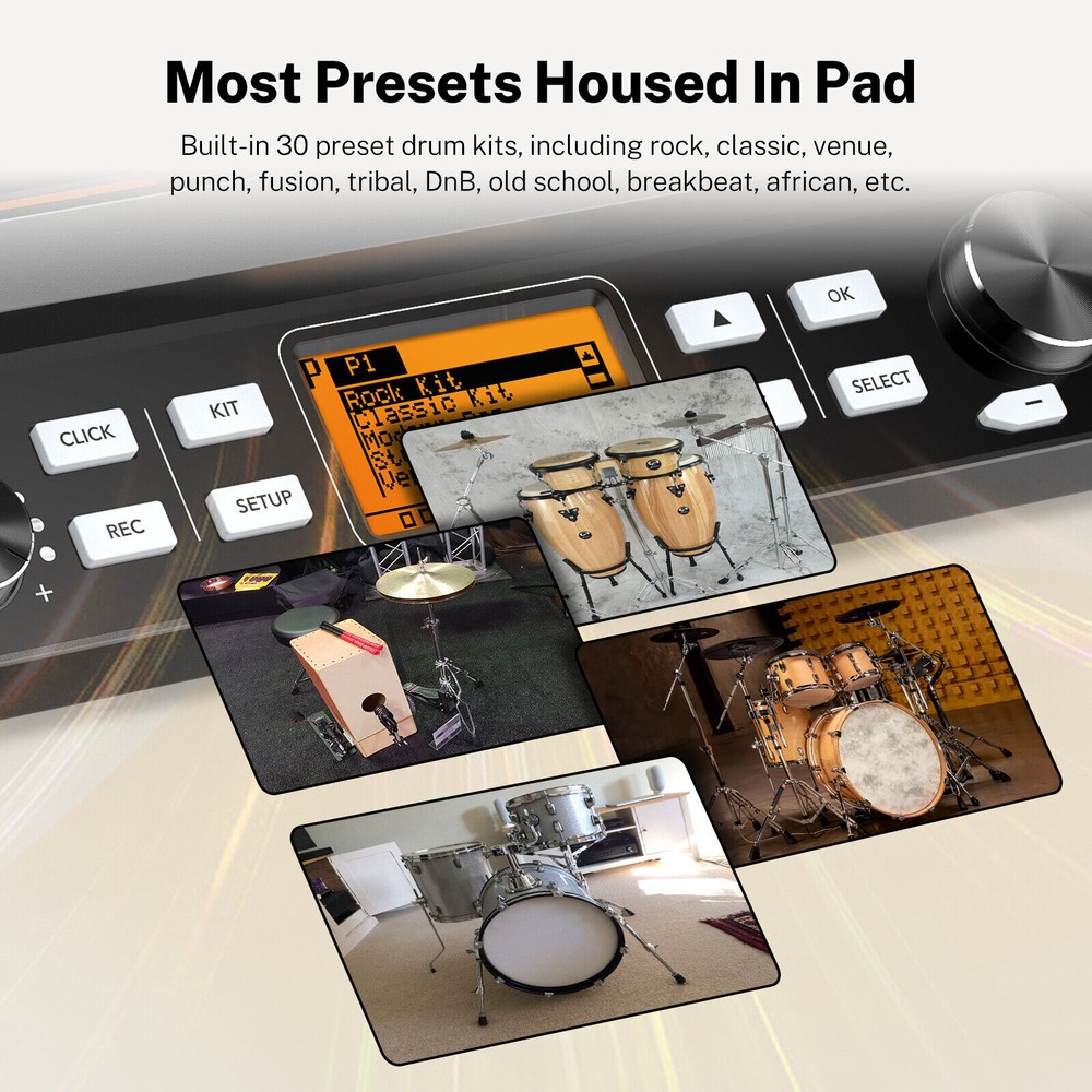 LEKATO PD705 Percussion Pad 9-Trigger Sample Pad Multipad Tabletop Drum Pedal