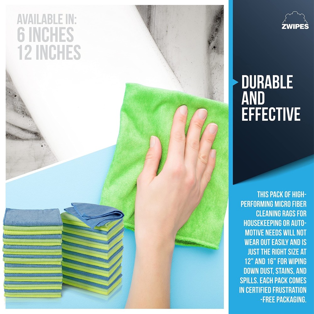 Zwipes Microfiber Cleaning Cloths, 48 Pack 48-Pack