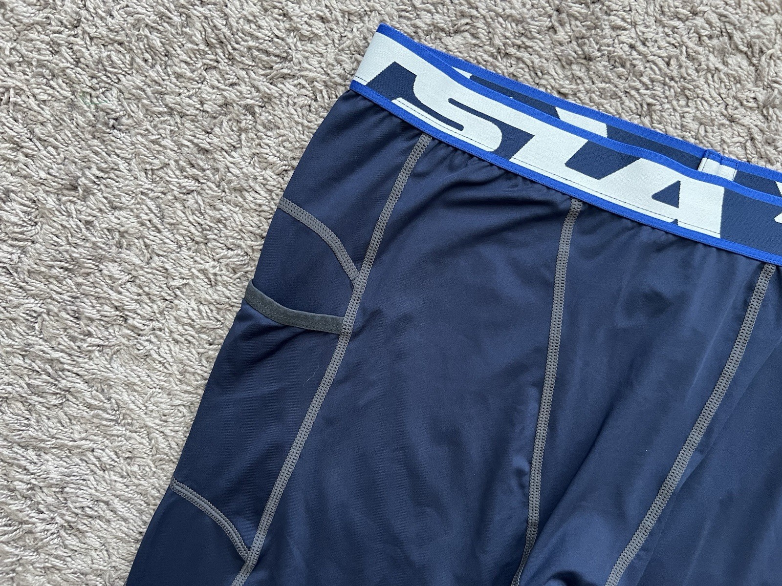 TSLA Men's Compression Tights Pants Baselayer Blue Bottom 2XL NEW