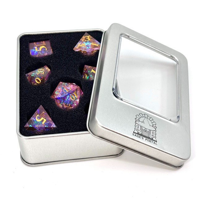 Sage's Exaltations - Sakura Festival Sharp Edge Resin Polyhedral Dice Set