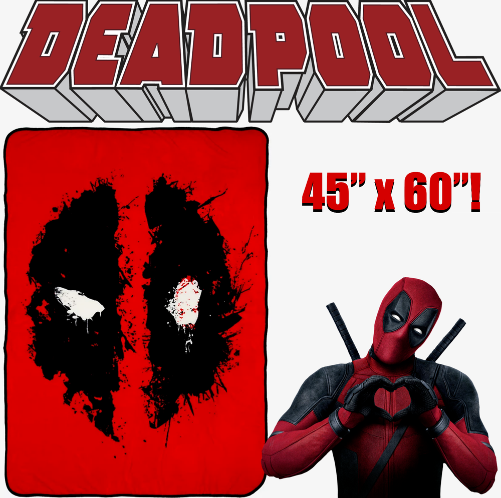🔥Marvel Comics Deadpool Eyes Throw Blanket Super Soft and Warm 45" x 60"