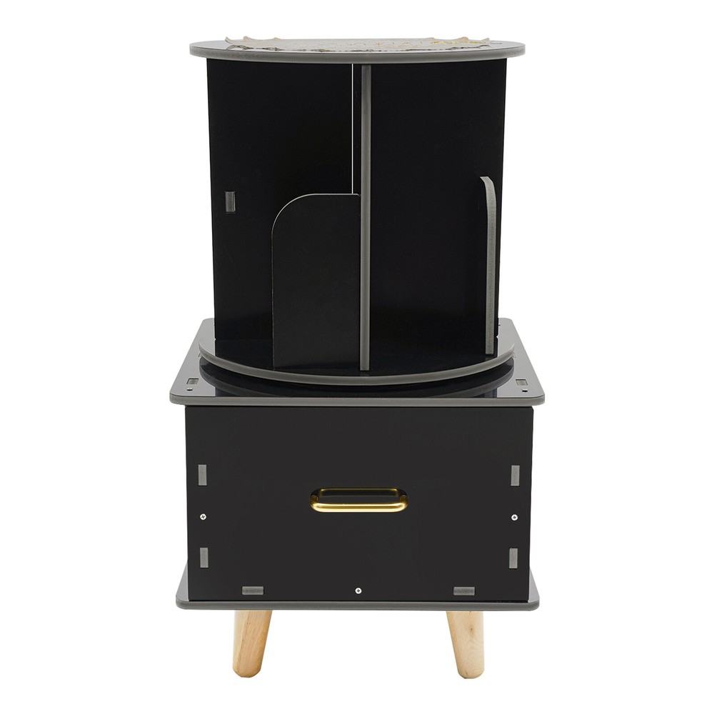 Bedside Table with Drawer, Corner High End Table, Rotating Bookshelf with Drawer