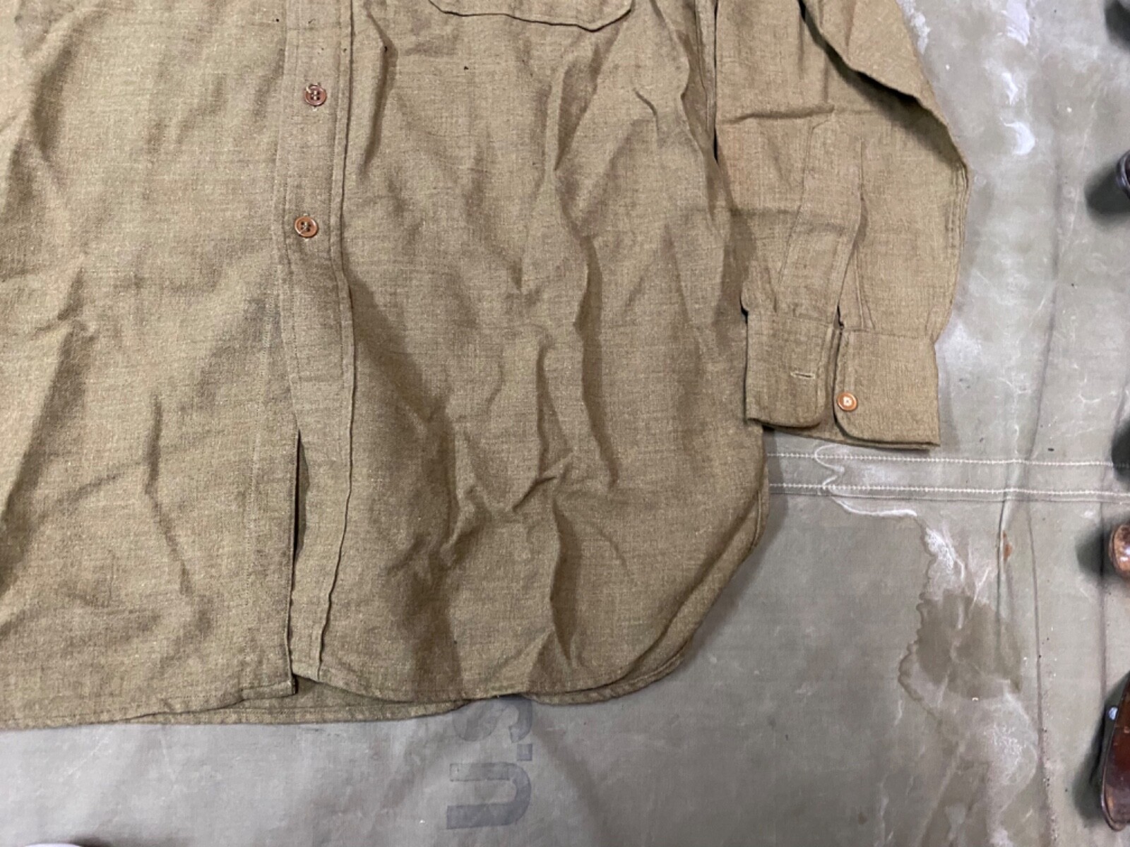 ORIGINAL WWII US ARMY M1937 M37 WOOL COMBAT FIELD SHIRT- LARGE 44R