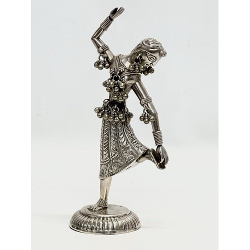 Antique Circa 1900 Engraved Sterling Silver Dancing Dangle Figure Dancer 9.5”