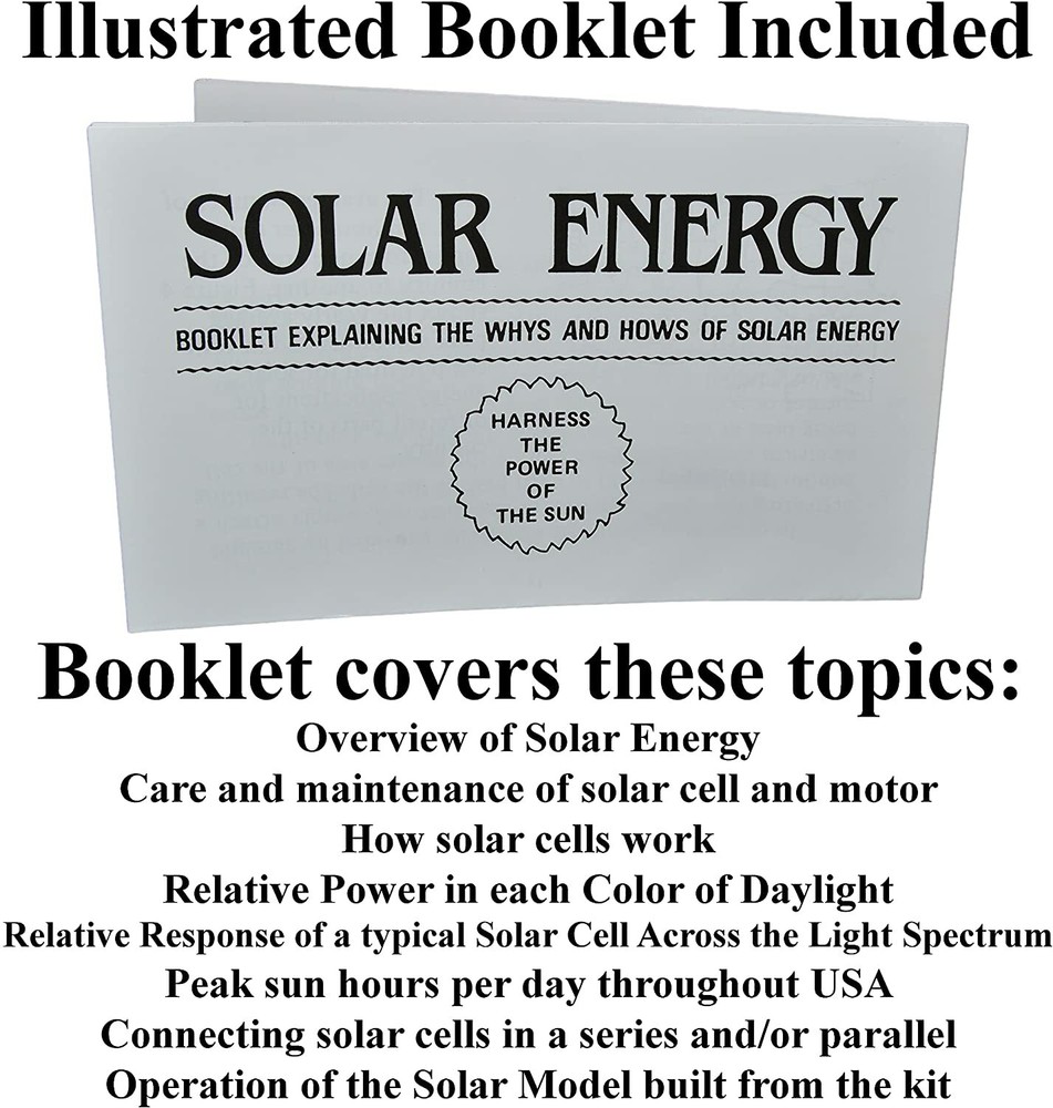 Educational Solar Energy Science Project Kit with Solar Panel, Motor, Guidebook