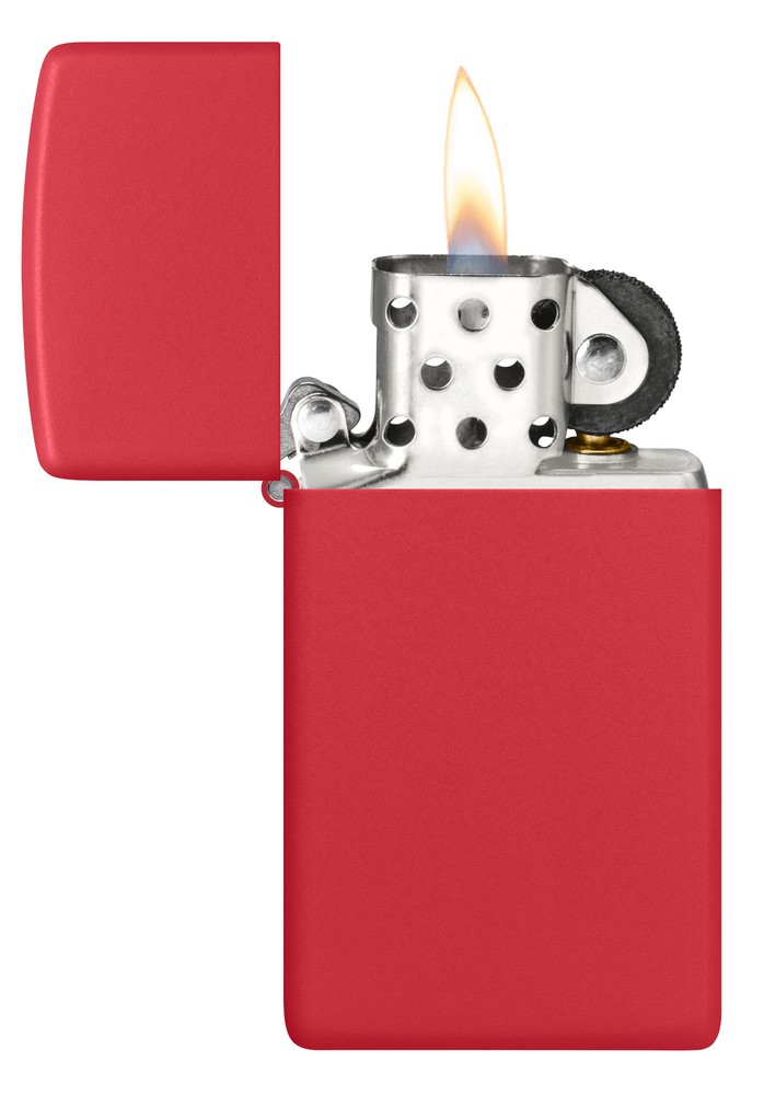 Zippo Slim Red Matte Windproof Pocket Lighter, 1633